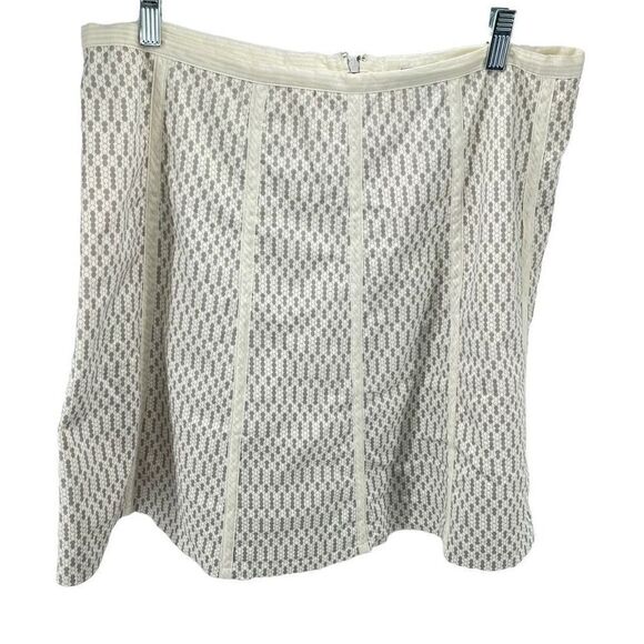 Proenza Schouler Womens Lined Skirt Polka Mini A-Line Stretch Gray Cream 13 - Picture 1 of 9